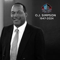 O.J. Simpson, the first player to rush for more than 2,000 yards in an NFL season, died April 10, 2024, of cancer, according to his family.