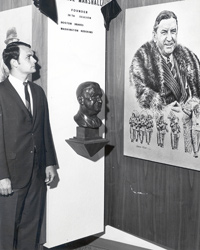 A young John Bankert takes a look at an exhibit on Hall of Famer George Preston Marshall.