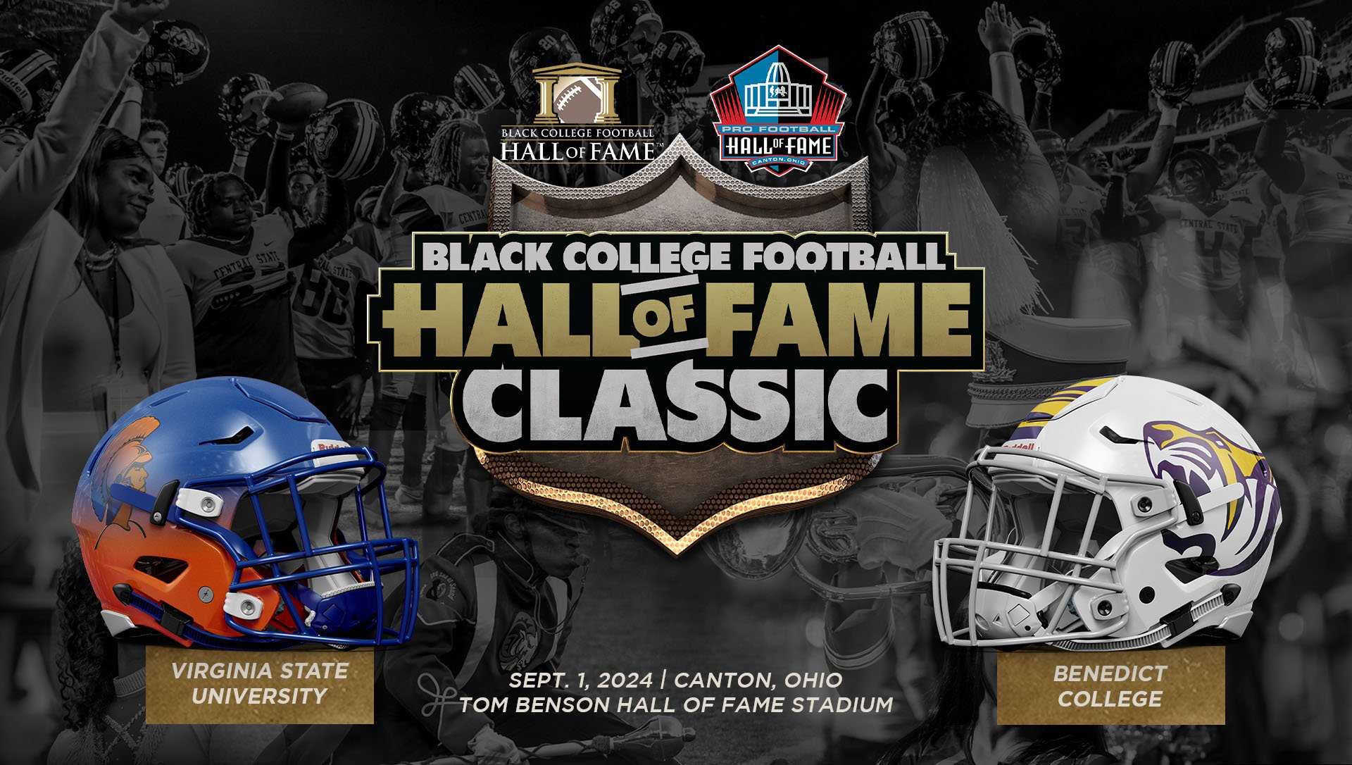 Virginia State University and Benedict College will face off in the 2024 Black College Football Hall of Fame Classic.