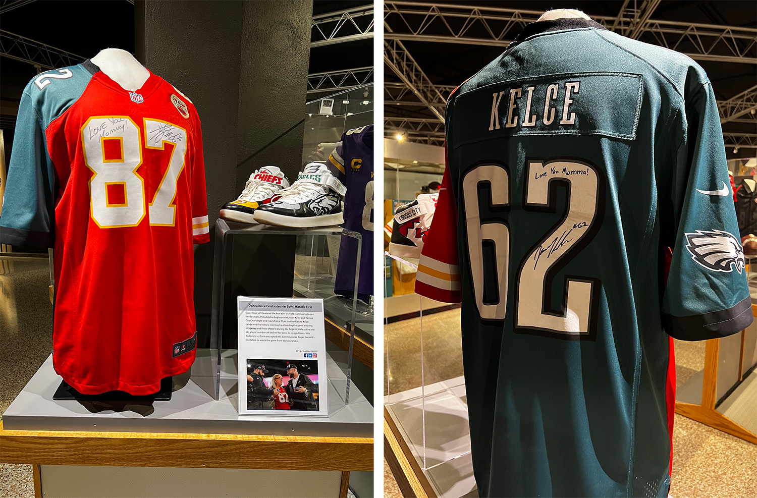 Jersey worn by Donna Kelce during Super Bowl LVII enshrined in Pro Football  Hall of Fame