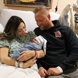 Among the multi-day celebration surrounding the Pro Football Hall of Fame’s 60th anniversary (Sept. 7, 1963), the Hall presented gifts to Autumn and Ryan Rasmussen and their newborn baby boy, Jaxon.