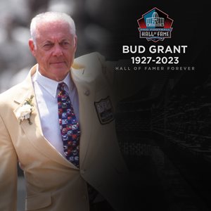 The football world today is celebrating the unique career of Bud Grant, a professional player in two sports who would become one of the winningest coaches — and a Hall of Famer — in two football leagues.