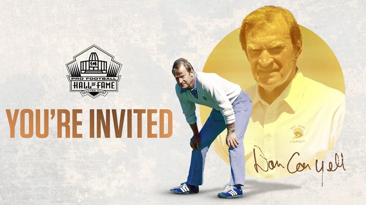 You're invited to Don Coryell's Pro Football Hall of Fame Enshrinement.