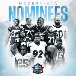 Nine players in their first year of eligibility are among the list of 173 Modern-Era Nominees for the Pro Football Hall of Fame Class of 2024.