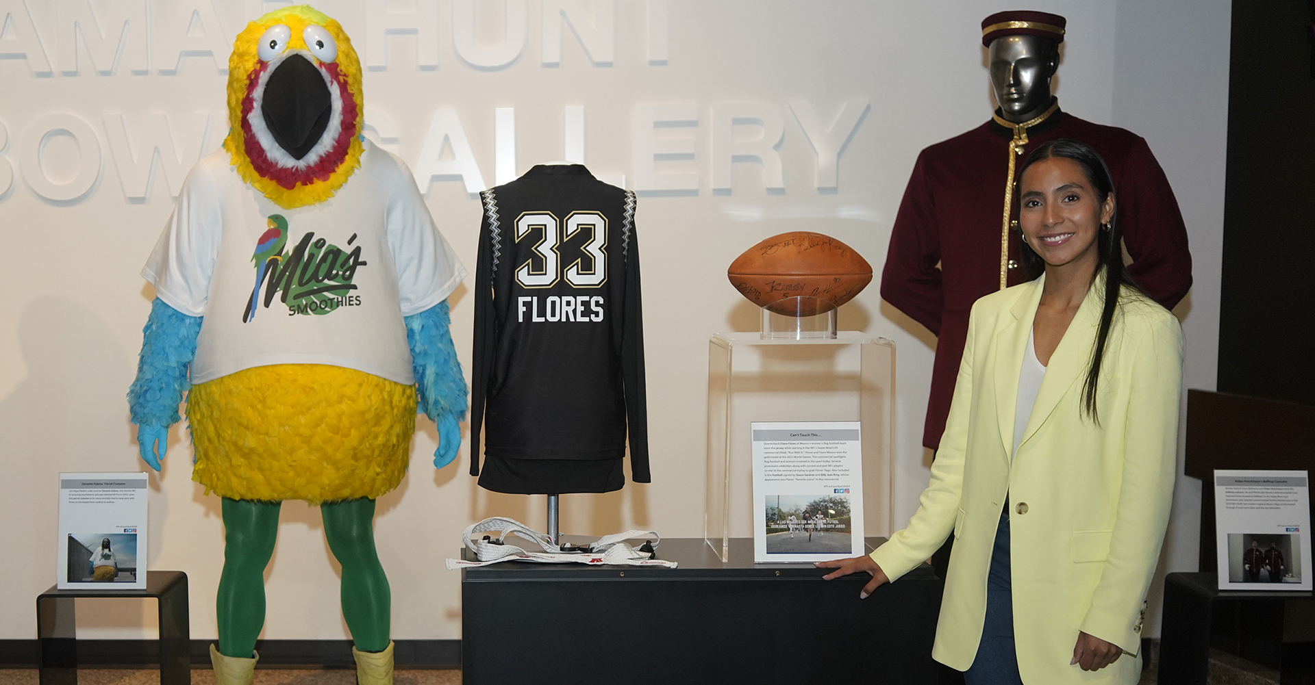 Flag football star Diana Flores was the first Flag football player with artifacts in the Pro Football Hall of Fame.