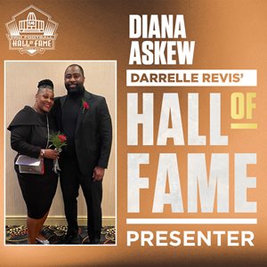 Darrelle Revis announced that his mother, Diana Askew, will join him on stage as his presenter for the Class of 2023 Enshrinement.