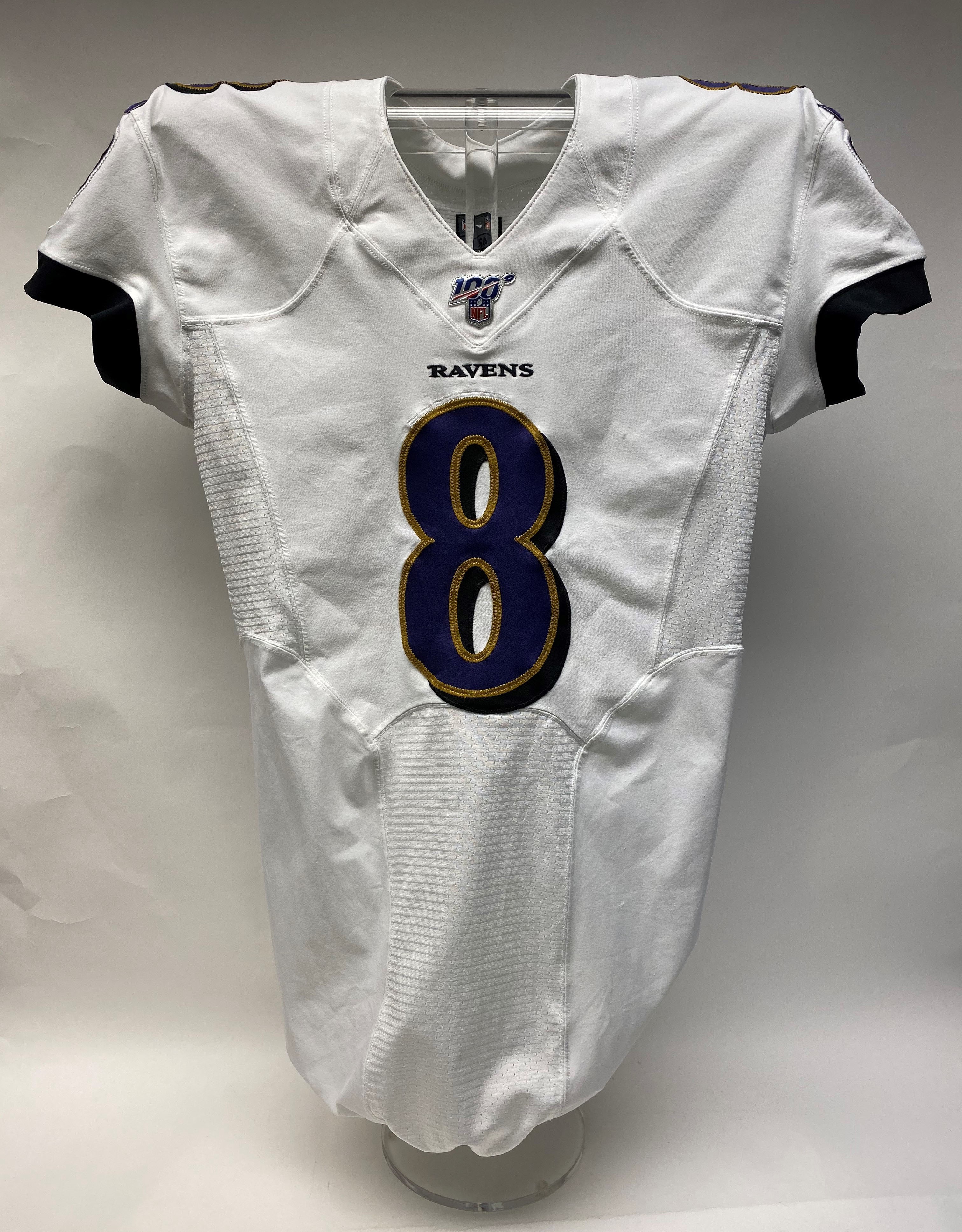 NFL Auction Crucial Catch Ravens Lamar Jackson Game Used Jersey Size 42  (10/14/18)