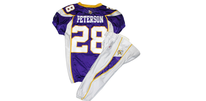 adrian peterson game worn jersey