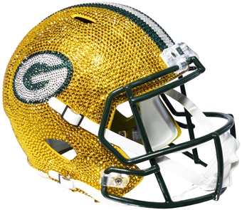 Green Bay Packers Swarovski Crystal Large Football Helmet