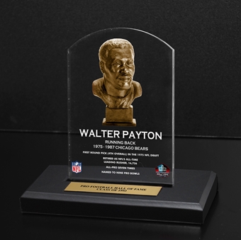 Walter Payton HOF engraved nameplate 