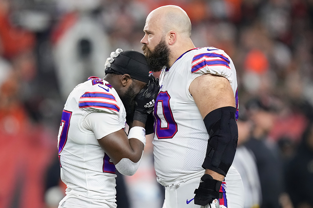 The angst-filled moments following the collapse of Buffalo Bills safety Damar Hamlin on the playing field in Cincinnati fueled the raw emotion captured in the Photograph of the Year.