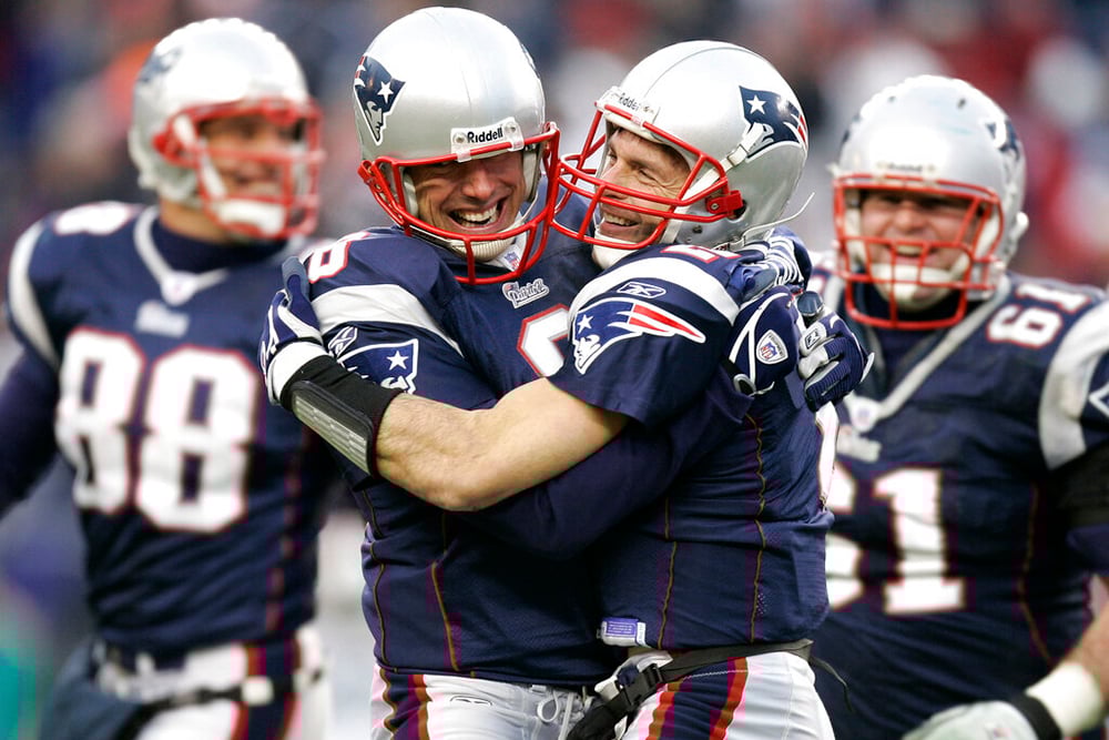 Doug Flutie playing for the New England Patriots.