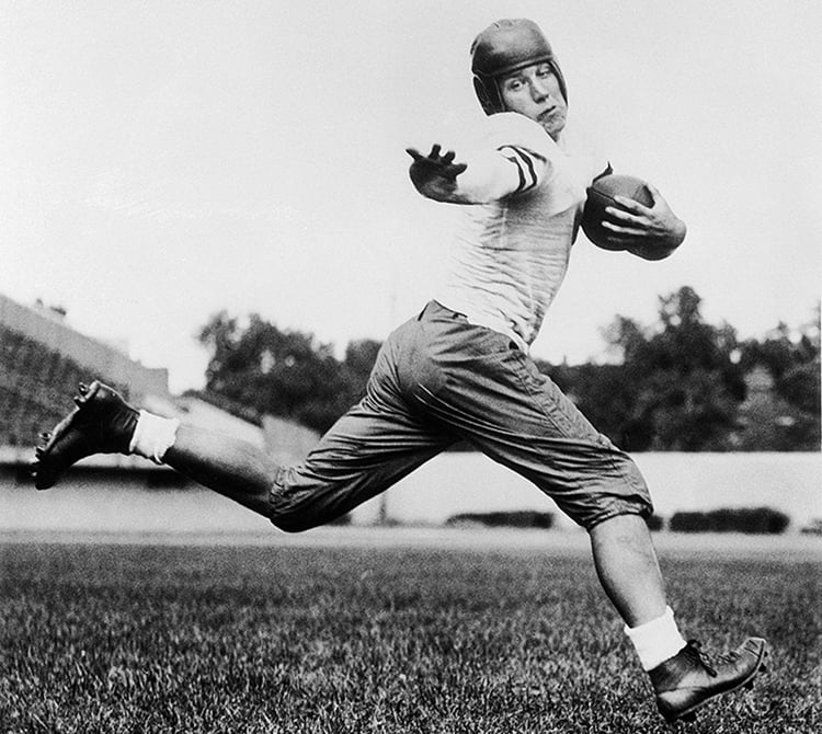 With the first overall pick in the 1936 NFL Draft, the Philadelphia Eagles selected Jay Berwanger (pictured here), a back from the University of Chicago and the first Heisman Trophy winner.